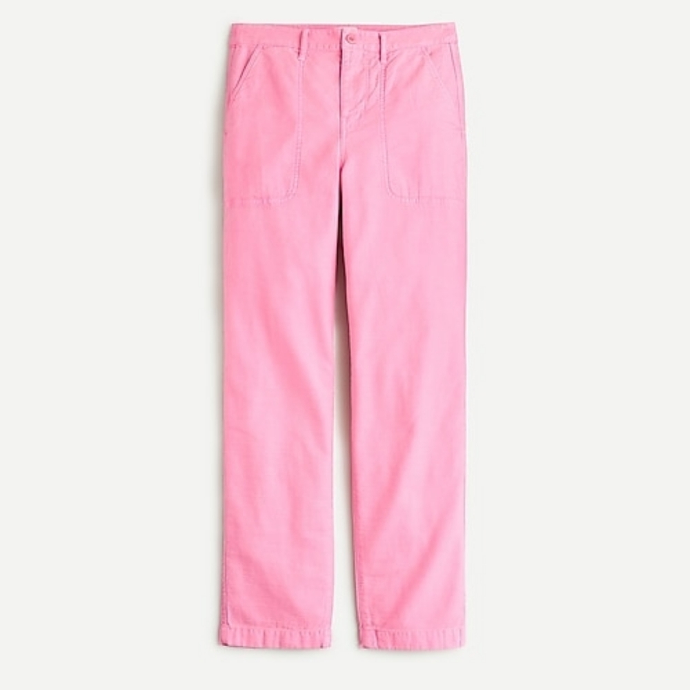 J.Crew slim high rise straight leg utility pants, 29", pink
